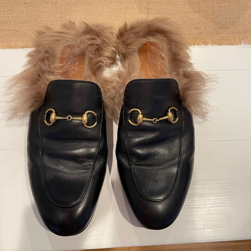Gucci Princeton 1955 mules with Fur EUC!!!